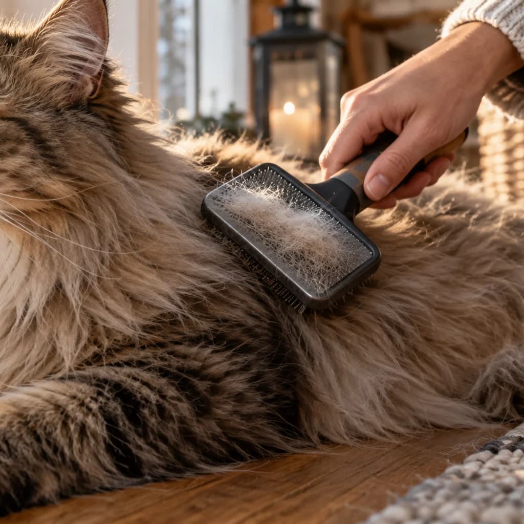 Kışın Kabaran Kedi Tüyü ve Tüy Yumağı: Fırçalama Düzeni